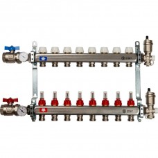 Коллектор из нержавеющей стали в сборе с расходомерами на 8 вых. SMS 0907 000008 STOUT