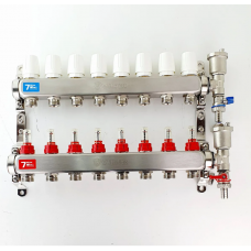 Коллектор из нержавеющей стали с расходомерами, с воздухоотводчиками на 8 вых. VR113-08A VIEIR