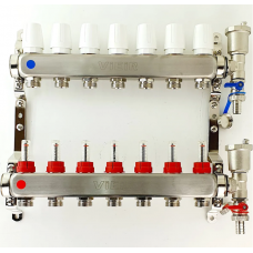 Коллектор из нержавеющей стали с расходомерами, с воздухоотводчиками на 9 вых. VR113-09A VIEIR